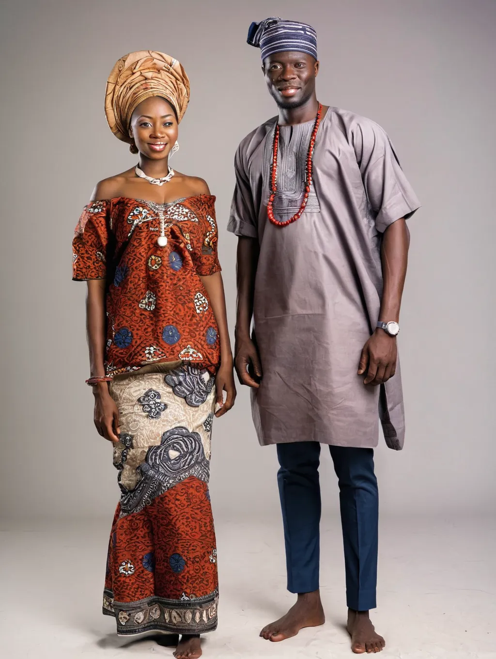 juggernautXL_v9Rundiffusionphoto2-yoruba 1 Man and 1 Woman full body-1-Time_20240502110032