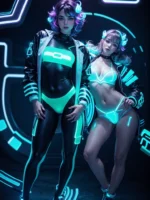 Prompt: (glowwave style)