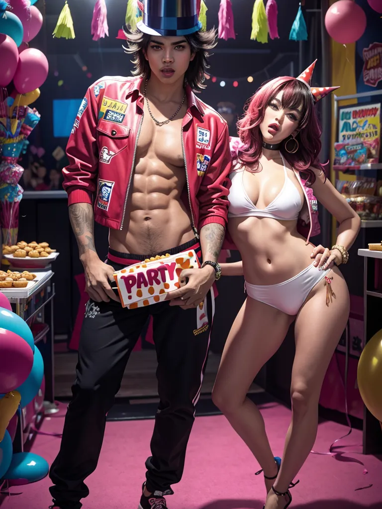 Prompt: (party animal style)