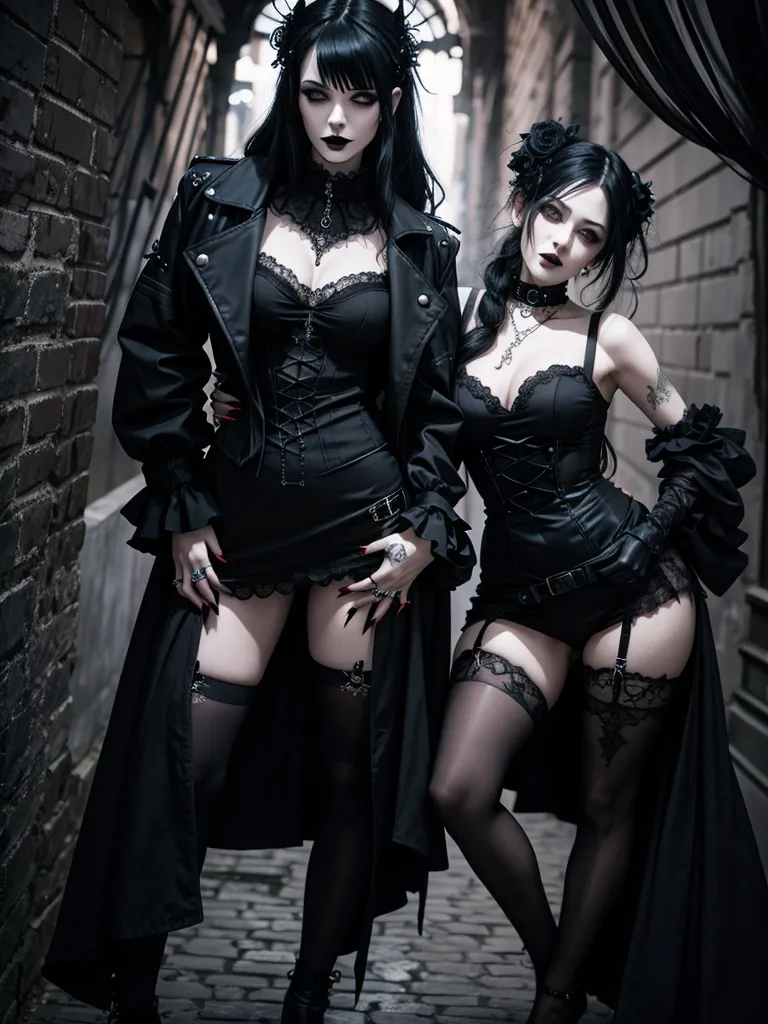 Prompt: (romantic goth style)