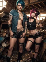 Prompt: (salvagepunk style)