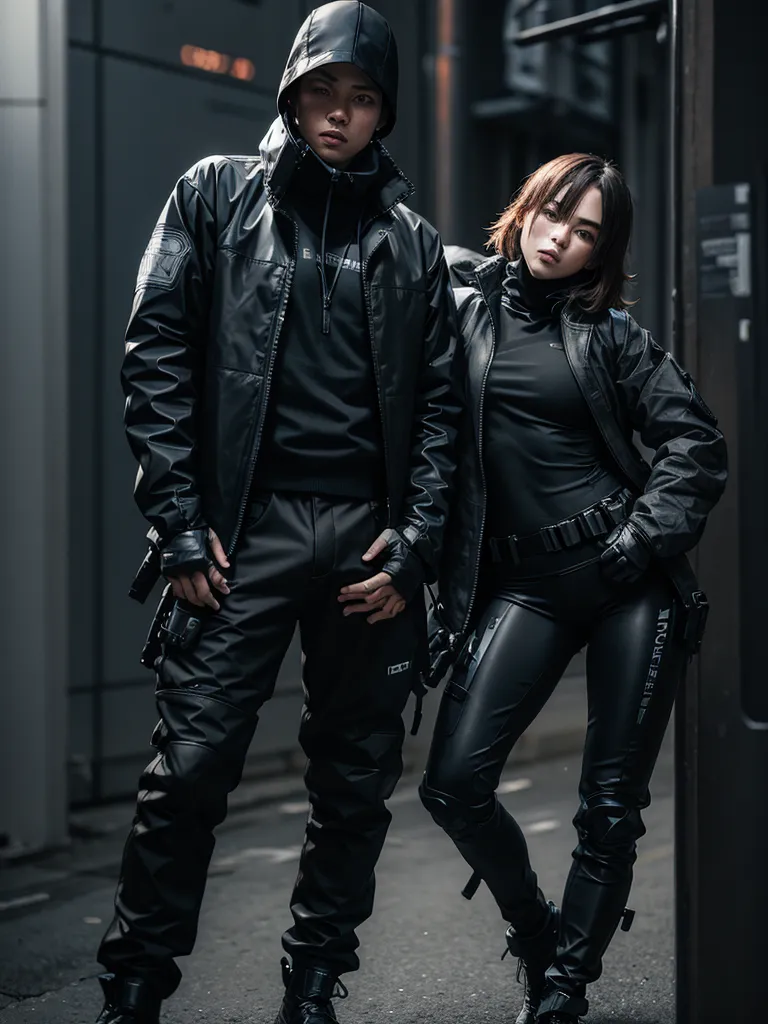 Prompt: (techwear style)