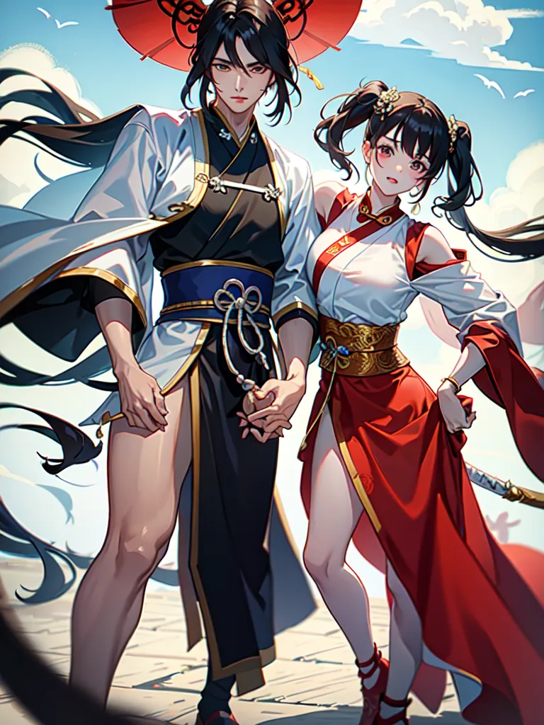 Prompt: (wuxia style)