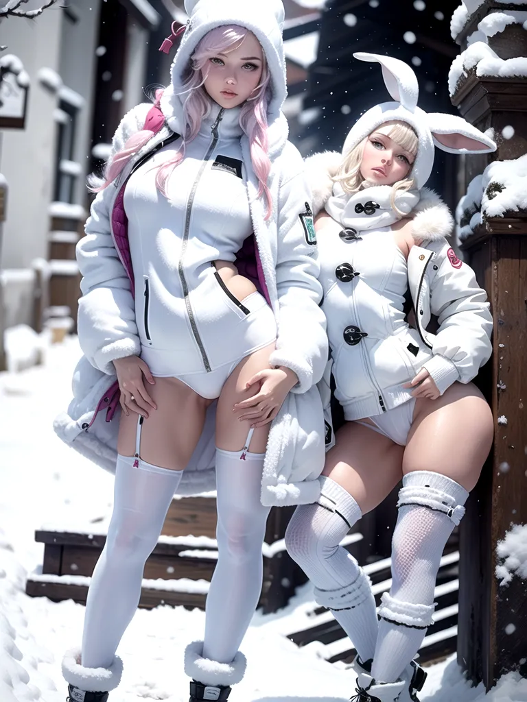 Prompt: (snow bunny style)