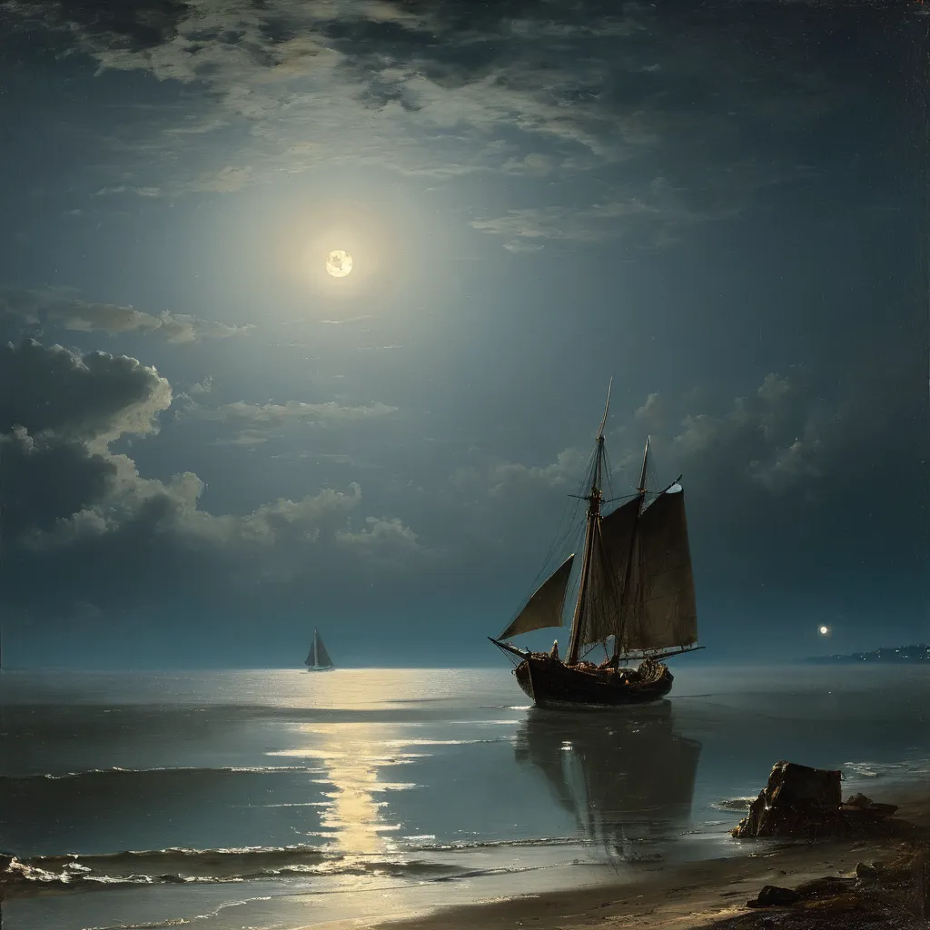 juggernautXL_v9Rundiffusionphoto2-art by Andreas Achenbach a moonlit night over-1-Time_20250213143708