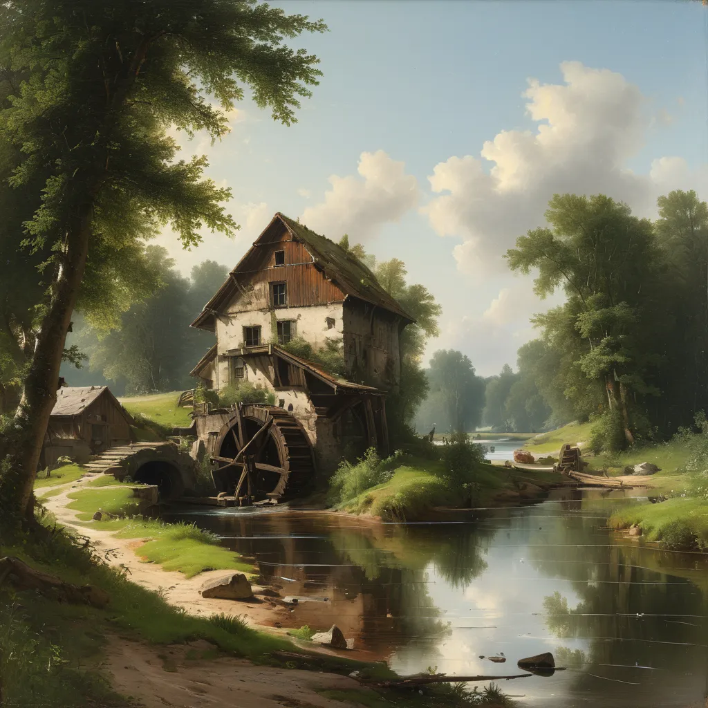 juggernautXL_v9Rundiffusionphoto2-art by Andreas Achenbach a serene river landscape-1-Time_20250213143610