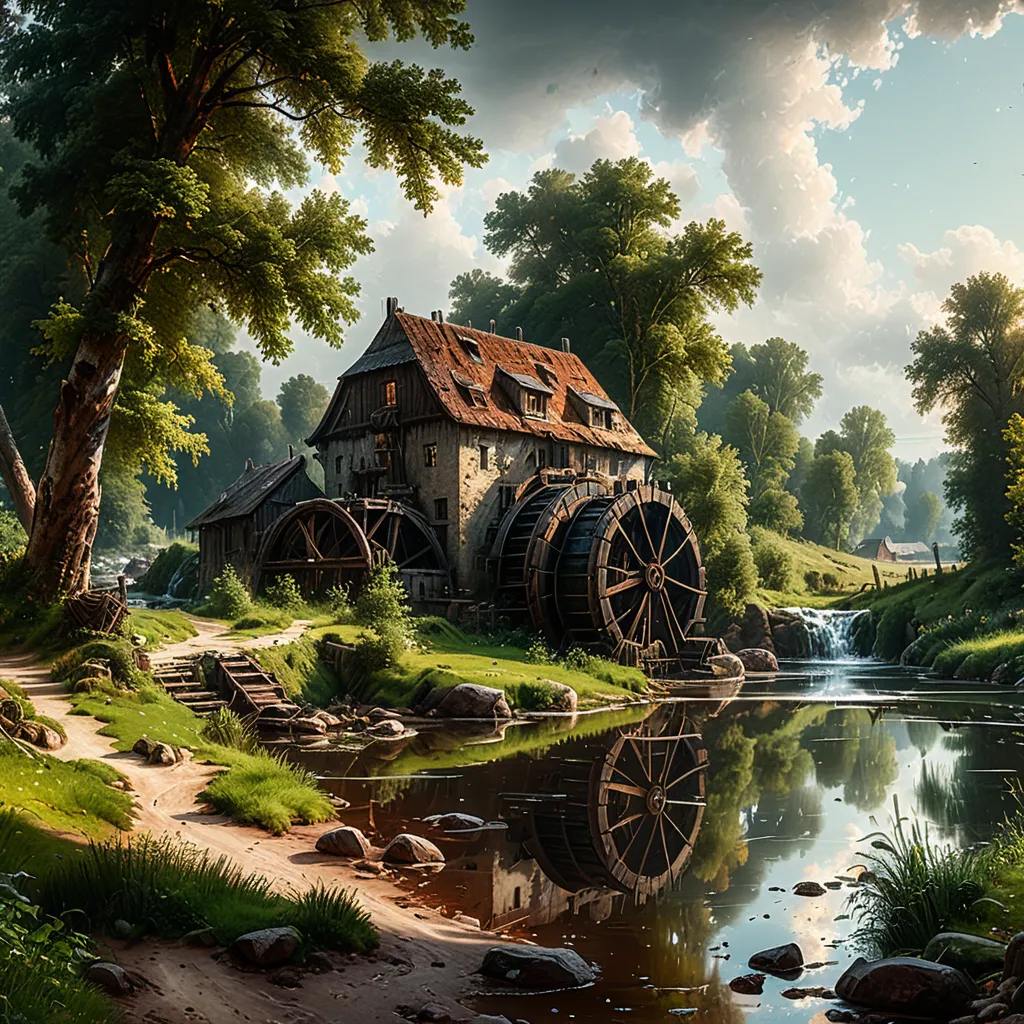 juggernautXL_v9Rundiffusionphoto2-art by Andreas Achenbach a serene river landscape-1-Time_20250213145024