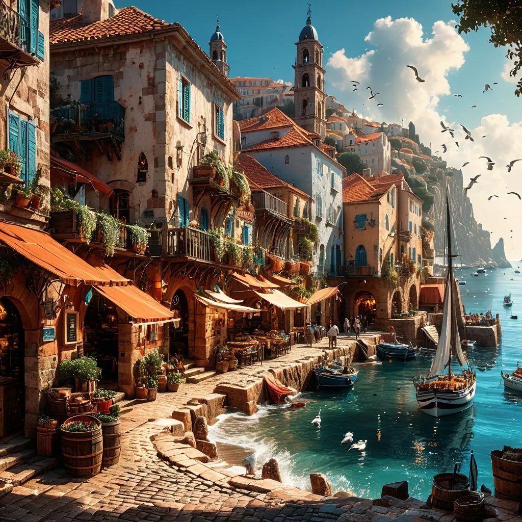 juggernautXL_v9Rundiffusionphoto2-art by Andreas Achenbach a sunlit Mediterranean coastal-1-Time_20250213145529