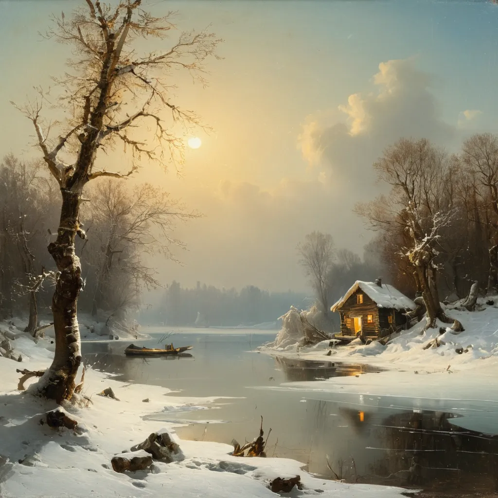 juggernautXL_v9Rundiffusionphoto2-art by Andreas Achenbach a winter landscape with-1-Time_20250213143748