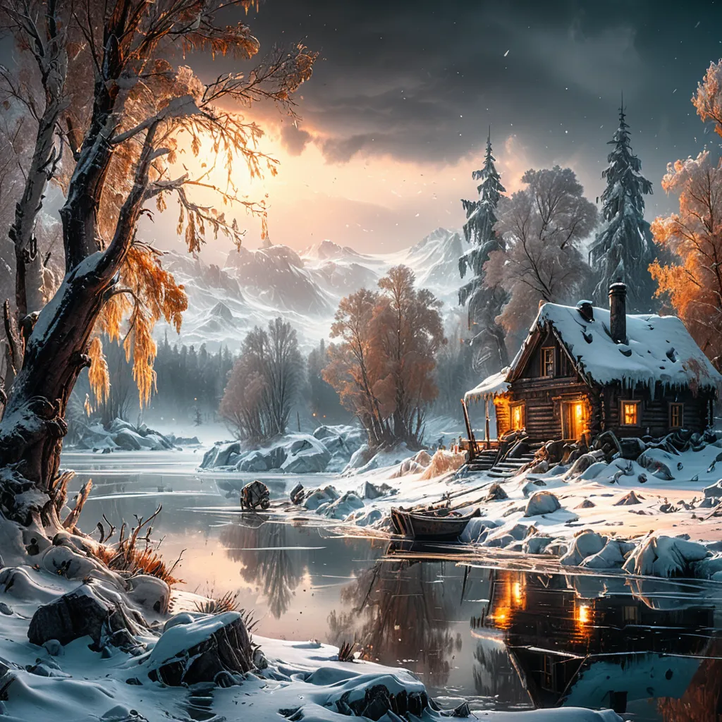 juggernautXL_v9Rundiffusionphoto2-art by Andreas Achenbach a winter landscape with-1-Time_20250213145205